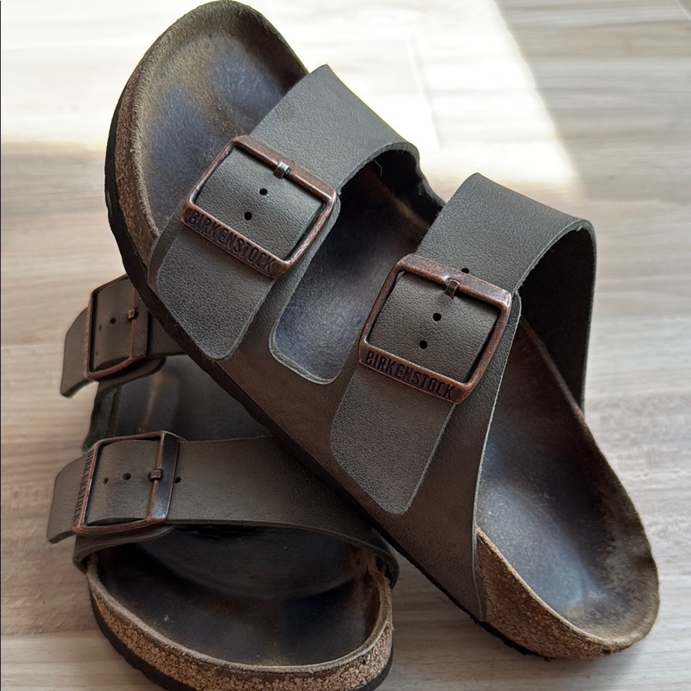 Birkenstock Brown Leather Shoes with Classic Design